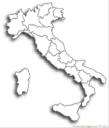 Coloring Pages Cartina Italia (Countries > Italy) - free printable 