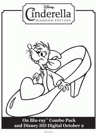 Cinderella's Mice & Shoe - Free Printable Coloring Pages