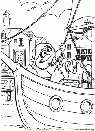Muppet Babies - Animal on board a ship coloring page