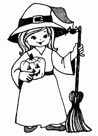 Little Witch of Halloween Coloring Pages – Free Halloween Coloring 