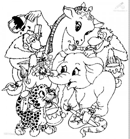 Zoo Animals Coloring Pages : Printable Coloring Book Sheet Online 