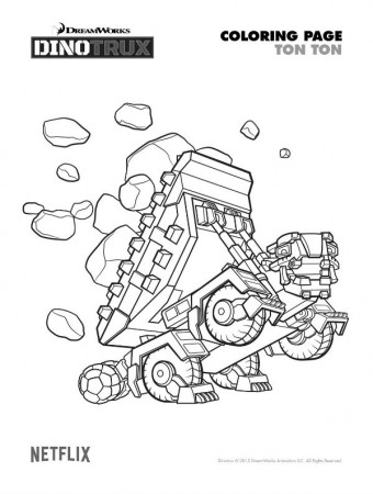 Dinotrux Ton Ton Coloring Page Printable pdf - Mama Likes This