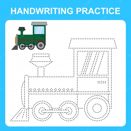 Premium Vector | Handwriting practice trace the lines and color the train  educational kids game coloring book sheet printable worksheet vector  illustration