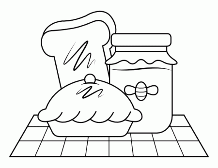 Printable Picnic Foods Coloring Page