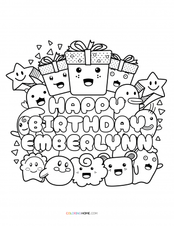 Happy Birthday Emberlynn coloring page