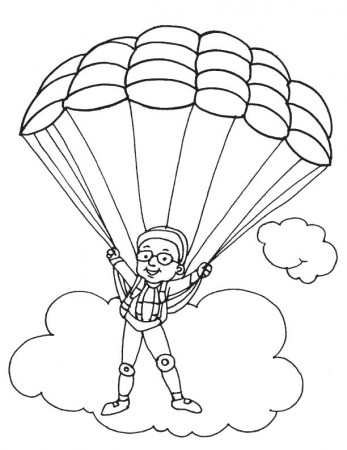 Parachuting coloring page | Download Free Parachuting coloring ...