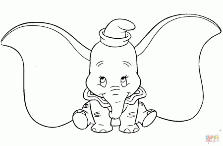 Cute Dumbo coloring page | Free Printable Coloring Pages