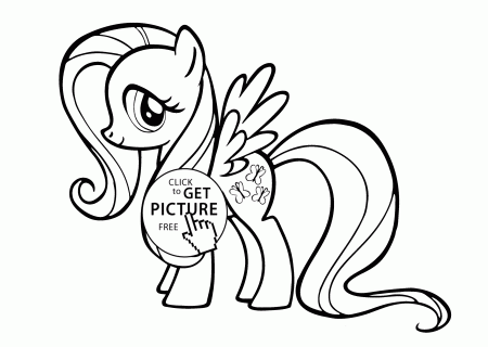 My Little Pony Fluttershy coloring pages for kids printable free ...