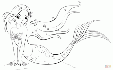 mermaid coloring pages 06. mermaid coloring page mermaid on a rock ...