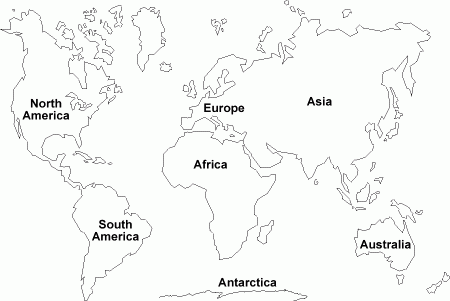 printable world map with label