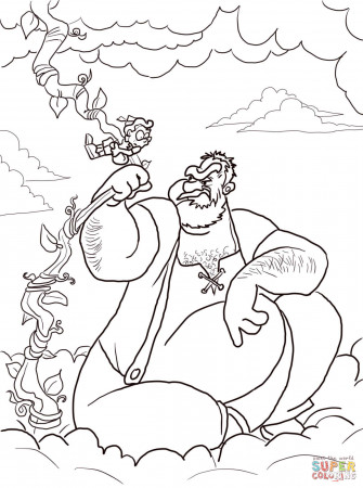 Jack and the Beanstalk Giant from Jack and the beanstalk Coloring Page