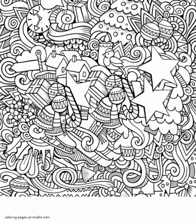 Christmas Colouring Doodle For Adults Coloring Pages Printable Com Sheets  Preschool – Dialogueeurope