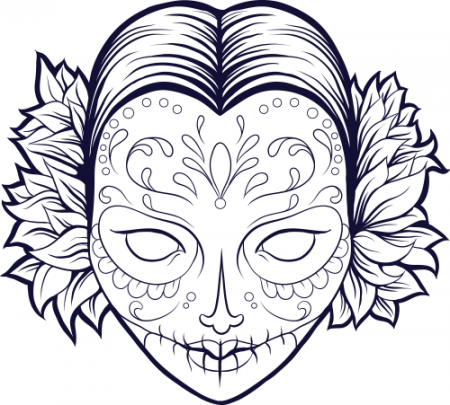 Sugar Skull Girls Coloring Pages Free Girl The Sun Flower – azspring