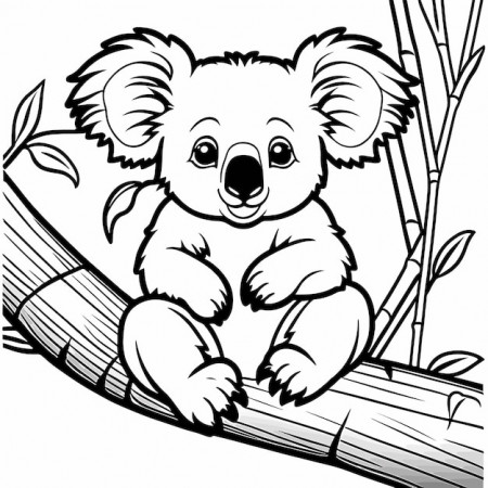 Vector koala coloring page illustration