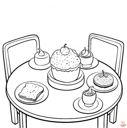 Table Coloring Pages Free For Kids Adults