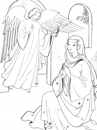 gabriel and mary coloring page - Clip Art Library