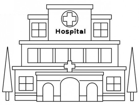 Print Hospital Building Coloring Page - Free Printable Coloring Pages for  Kids