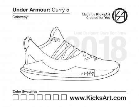 Under Armor Curry 5 coloring page