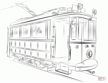 Trolley Car coloring page | Free Printable Coloring Pages