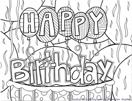 Birthday Coloring Pages - DOODLE ART ALLEY