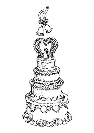 Coloring Page Wedding Cake - free printable coloring pages - Img 17388