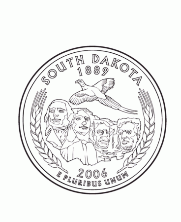 USA-Printables: South Dakota State Quarter - US States Coloring Pages