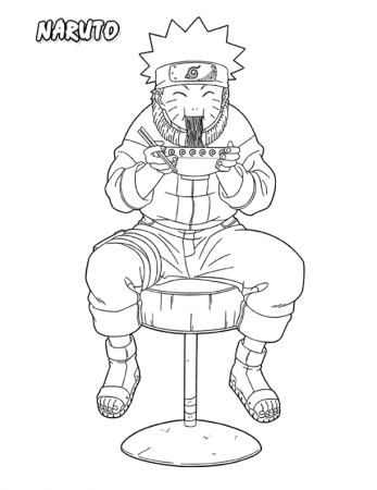 Naruto Eating Ramen Coloring Page - Free Printable Coloring Pages for Kids