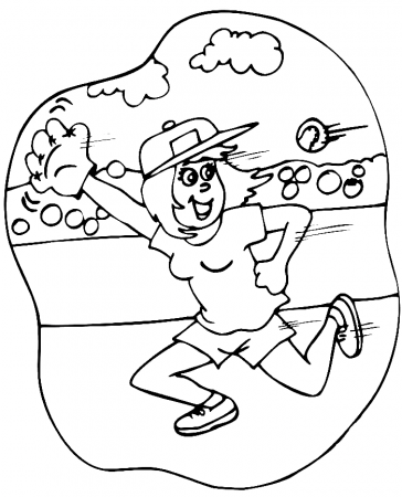 Softball Outfielder Coloring Pages - Softball Coloring Pages - Coloring  Pages For Kids And Adults