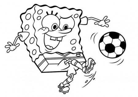 Spongebob Squarepants Playing Soccer Coloring Page - Free Printable Coloring  Pages for Kids