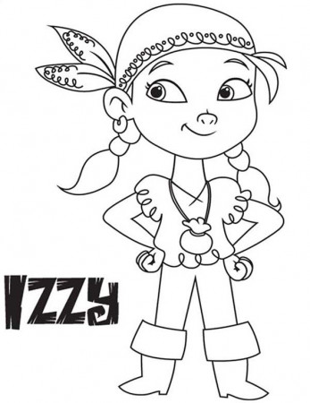 Izzy the Vice Captain of Never Land Pirates Coloring Page | Pirate coloring  pages, Skull coloring pages, Mickey mouse coloring pages