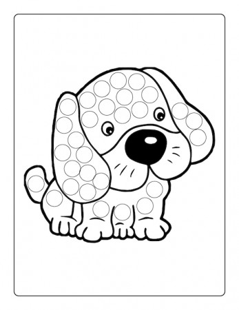 Digital Print Dog Coloring Pages and Dot Marker Activity Pages - Etsy