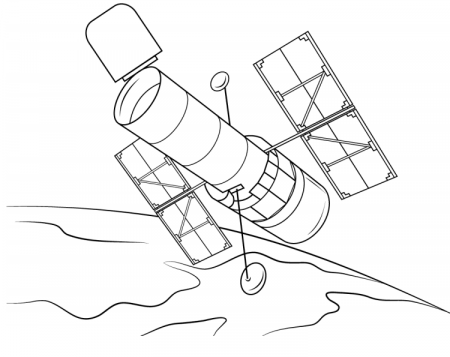 Hubble Space Telescope Coloring Page - Free Printable Coloring Pages for  Kids