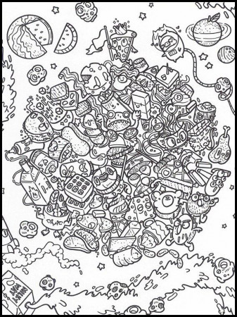 Doodles in space 4 Printable coloring pages for kids | Detailed coloring  pages, Monster coloring pages, Printable coloring book
