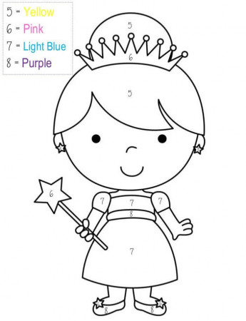 Princess Color by Number Coloring Pages - Free Printable Coloring Pages for  Kids