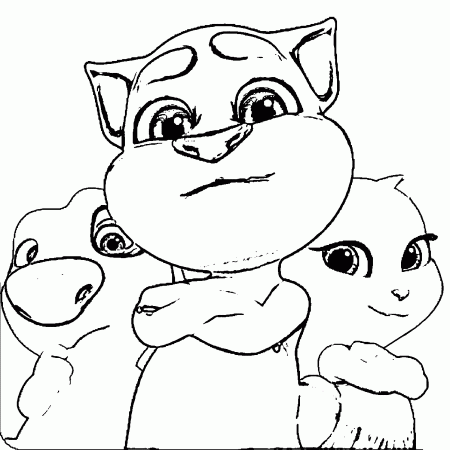 Kolorowanki Talking Tom i Angela Mała dziewczynka rozmawia ze zwierzętami  Kolorowanki w 2020 roku in 2020 | Cat coloring page, Coloring pages, Talking  tom cat