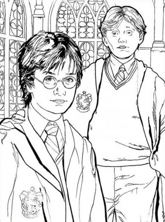 Harry Potter Ron And Hermione Coloring Pages