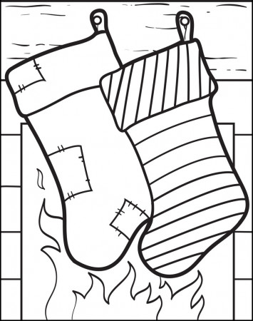 Christmas Fireplace With Stockings Coloring Page | Pcfvnt ...