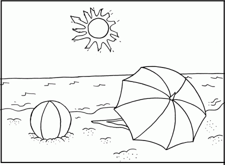 Summer Sun Shines On Beach Coloring Pages For Kids #dSM ...