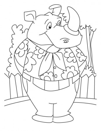 Smart rhinoceros coloring pages | Download Free Smart rhinoceros ...