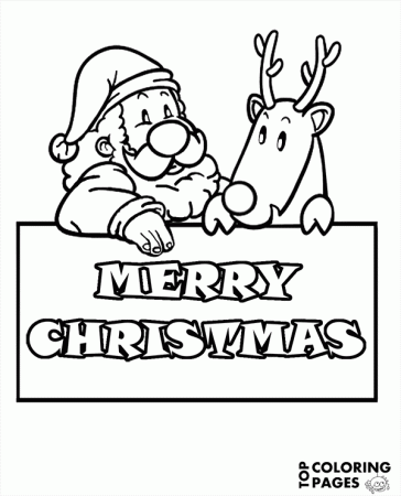 Santa Claus and reindeer Rudolph coloring pages