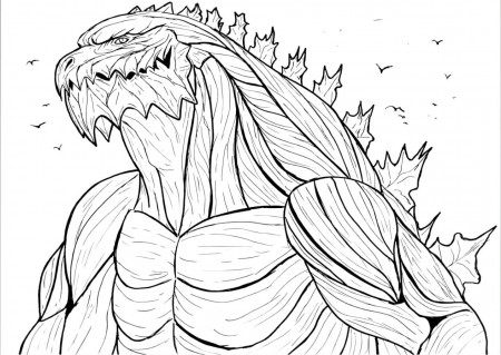 Coloring Pages Godzilla Giant Print Free