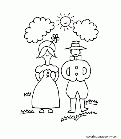 Couple of farmers Coloring Pages - Thanksgiving Coloring Pages - Coloring  Pages For Kids And Adults