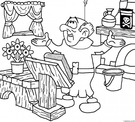 Gargamel House Coloring Page » Turkau