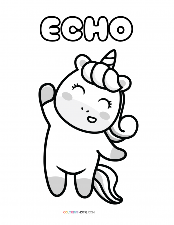 Echo unicorn coloring page