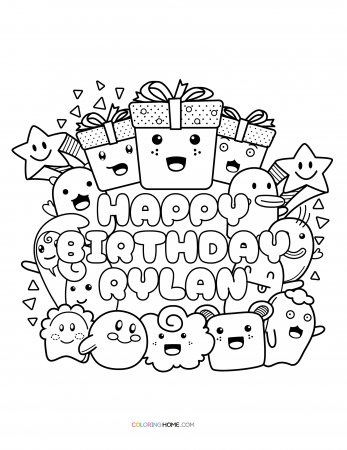 Happy Birthday Rylan coloring page