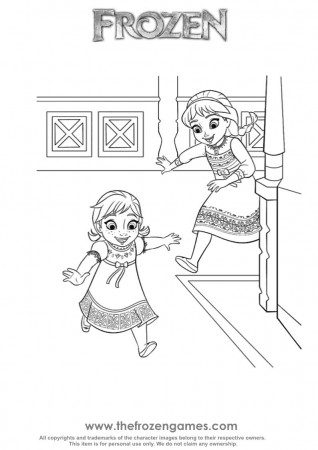 Young Anna and Elsa Together Coloring : Frozen Games