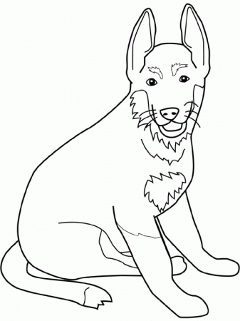 German Shepherd Coloring Page