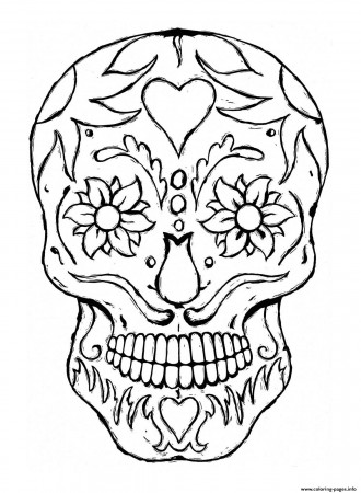 Free Sugar Skull Coloring Pages To Print Day Of The Skulls Cool For Adults  Printable – Slavyanka