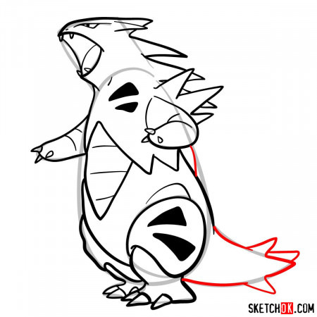 How to draw Tyranitar Pokemon - Sketchok easy drawing guides