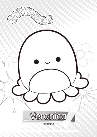 Veronica tomato red octopus with a white belly from Squishmallow Coloring  Pages - Squishmallow Coloring Pages - Coloring Pages For Kids And Adults